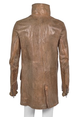 Lot 361 - A Carol Christian Poell men's buff leather coat, probably 'Self-Same' collection, 2009