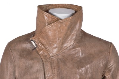Lot 361 - A Carol Christian Poell men's buff leather coat, probably 'Self-Same' collection, 2009