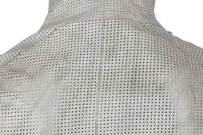 Lot 354 - A Carol Christian Poell men's garment-tanned light grey perforated kangaroo leather coat, '00 Off Scene' collection, Spring-Summer 2008