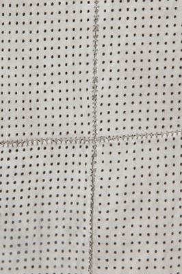 Lot 354 - A Carol Christian Poell men's garment-tanned light grey perforated kangaroo leather coat, '00 Off Scene' collection, Spring-Summer 2008