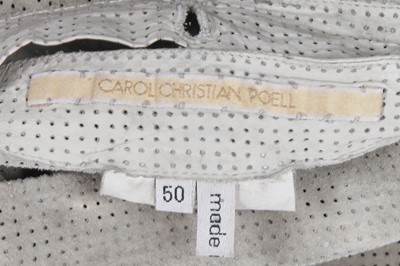 Lot 354 - A Carol Christian Poell men's garment-tanned light grey perforated kangaroo leather coat, '00 Off Scene' collection, Spring-Summer 2008