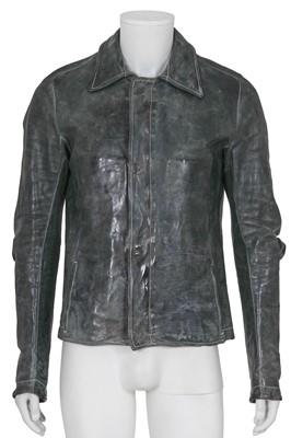Lot 353 - A Carol Christian Poell men's garment-dyed blue-grey calf leather jacket, '00 Off Scene' collection, Spring-Summer 2008