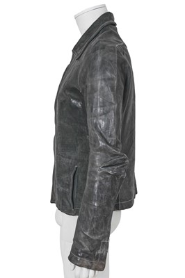 Lot 353 - A Carol Christian Poell men's garment-dyed blue-grey calf leather jacket, '00 Off Scene' collection, Spring-Summer 2008