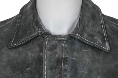 Lot 353 - A Carol Christian Poell men's garment-dyed blue-grey calf leather jacket, '00 Off Scene' collection, Spring-Summer 2008