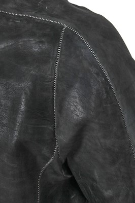 Lot 353 - A Carol Christian Poell men's garment-dyed blue-grey calf leather jacket, '00 Off Scene' collection, Spring-Summer 2008