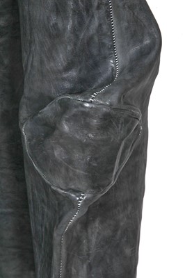 Lot 353 - A Carol Christian Poell men's garment-dyed blue-grey calf leather jacket, '00 Off Scene' collection, Spring-Summer 2008
