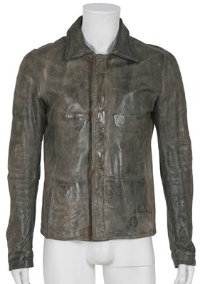 Lot 339 - A Carol Christian Poell men's garment-dyed green-grey calf leather jacket, 'Paranoid' collection, Spring-Summer 2007