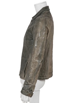 Lot 339 - A Carol Christian Poell men's garment-dyed green-grey calf leather jacket, 'Paranoid' collection, Spring-Summer 2007