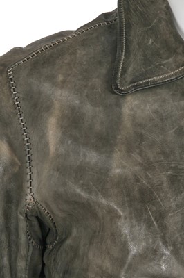 Lot 339 - A Carol Christian Poell men's garment-dyed green-grey calf leather jacket, 'Paranoid' collection, Spring-Summer 2007