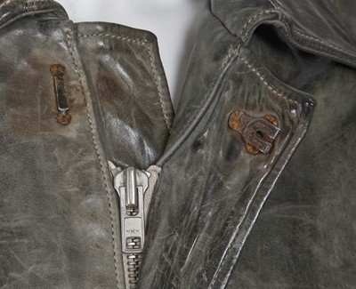 Lot 339 - A Carol Christian Poell men's garment-dyed green-grey calf leather jacket, 'Paranoid' collection, Spring-Summer 2007