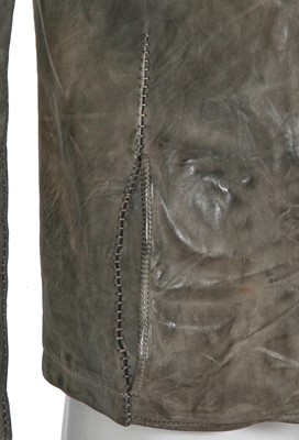 Lot 339 - A Carol Christian Poell men's garment-dyed green-grey calf leather jacket, 'Paranoid' collection, Spring-Summer 2007