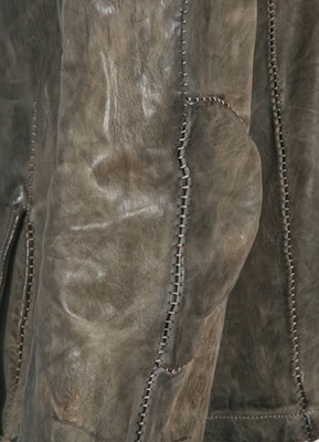Lot 339 - A Carol Christian Poell men's garment-dyed green-grey calf leather jacket, 'Paranoid' collection, Spring-Summer 2007