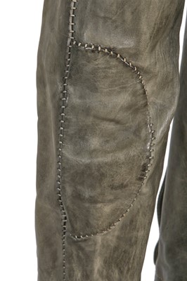 Lot 339 - A Carol Christian Poell men's garment-dyed green-grey calf leather jacket, 'Paranoid' collection, Spring-Summer 2007