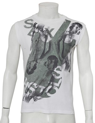 Lot 543 - A Westwood/McLaren Seditionaries printed cotton jersey 'Smoking Boys' vest, circa 1977