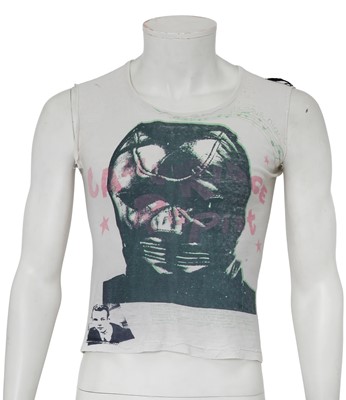 Lot 534 - A Westwood/McLaren Seditionaries printed cotton jersey 'Cambridge Rapist' vest, circa 1978