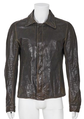 Lot 340 - A Carol Christian Poell men's garment-dyed dark brown calf leather jacket, 'Paranoid' collection, Spring-Summer 2007