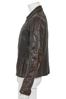 Lot 340 - A Carol Christian Poell men's garment-dyed dark brown calf leather jacket, 'Paranoid' collection, Spring-Summer 2007