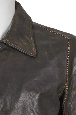 Lot 340 - A Carol Christian Poell men's garment-dyed dark brown calf leather jacket, 'Paranoid' collection, Spring-Summer 2007