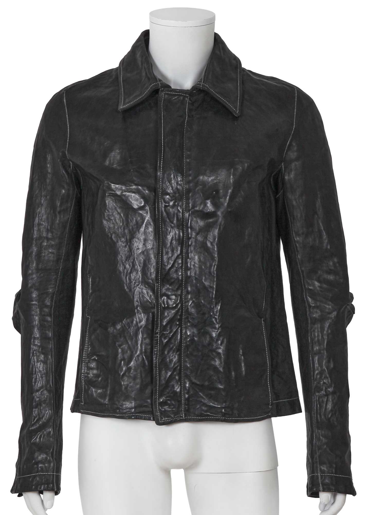 Lot 351 - A Carol Christian Poell men's garment-dyed black calf leather jacket, '00 Off Scene' collection, Spring-Summer 2008
