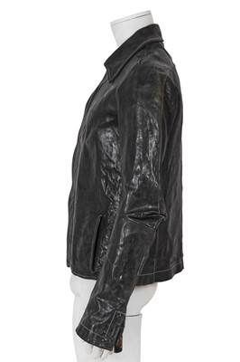 Lot 351 - A Carol Christian Poell men's garment-dyed black calf leather jacket, '00 Off Scene' collection, Spring-Summer 2008