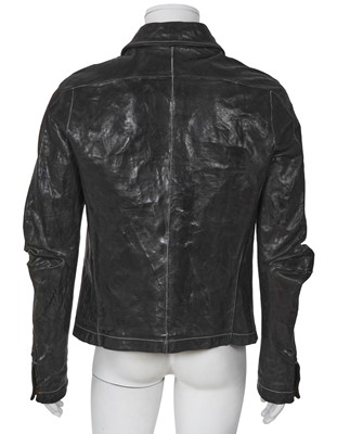 Lot 351 - A Carol Christian Poell men's garment-dyed black calf leather jacket, '00 Off Scene' collection, Spring-Summer 2008