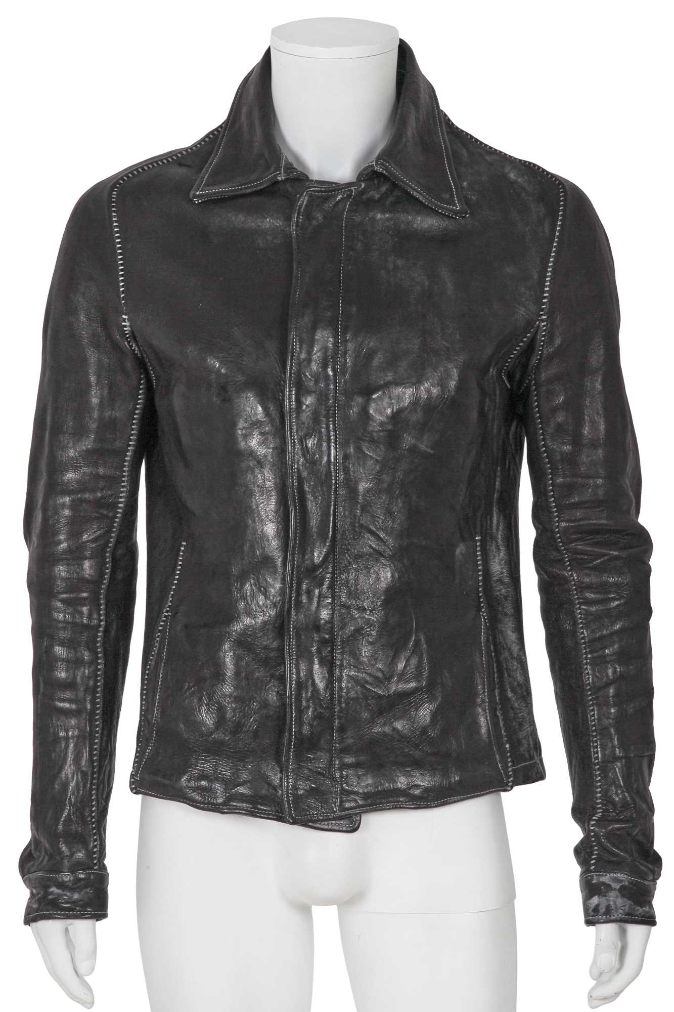Lot 333 - A Carol Christian Poell men's garment-dyed black deer leather jacket, 'B-Sides' collection, Autumn-Winter 2006-07