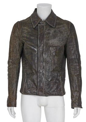 Lot 332 - A Carol Christian Poell men's garment-dyed brown leather jacket, 'B-Sides' collection, Autumn-Winter 2006-07