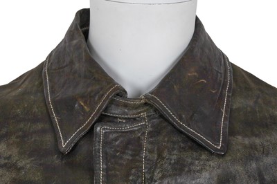 Lot 332 - A Carol Christian Poell men's garment-dyed brown leather jacket, 'B-Sides' collection, Autumn-Winter 2006-07