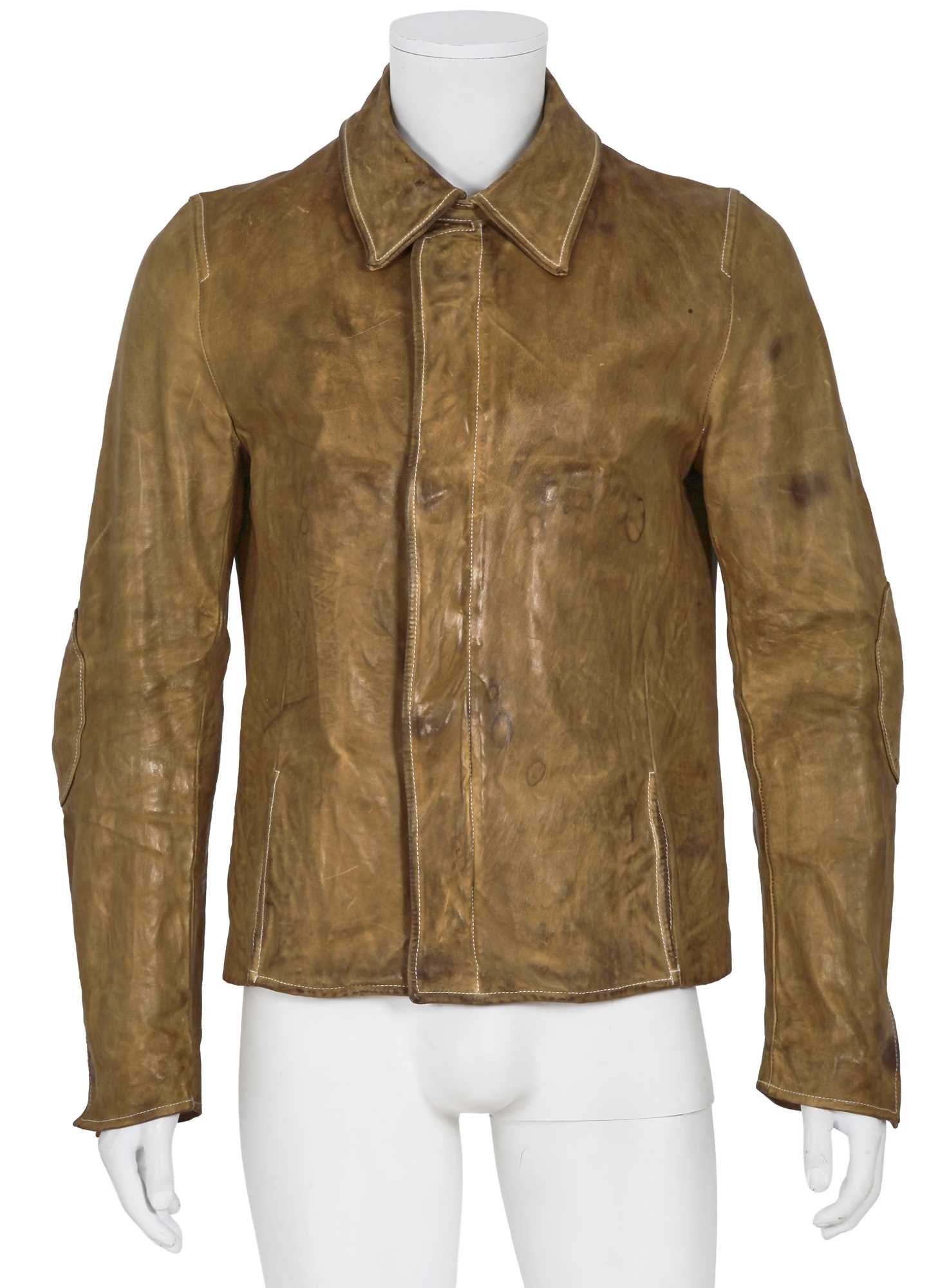 Lot 330 - A Carol Christian Poell men's garment-dyed beige leather jacket, 'Dispossessed' collection, Spring-Summer 2005