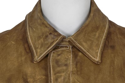 Lot 330 - A Carol Christian Poell men's garment-dyed beige leather jacket, 'Dispossessed' collection, Spring-Summer 2005