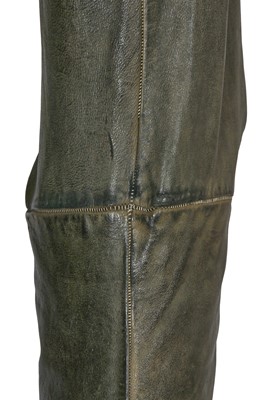 Lot 362 - A Carol Christian Poell men's garment-tanned olive green leather jacket, probably 'Self-Same' collection, 2009