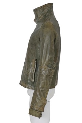 Lot 362 - A Carol Christian Poell men's garment-tanned olive green leather jacket, probably 'Self-Same' collection, 2009