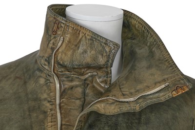 Lot 362 - A Carol Christian Poell men's garment-tanned olive green leather jacket, probably 'Self-Same' collection, 2009