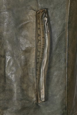 Lot 362 - A Carol Christian Poell men's garment-tanned olive green leather jacket, probably 'Self-Same' collection, 2009