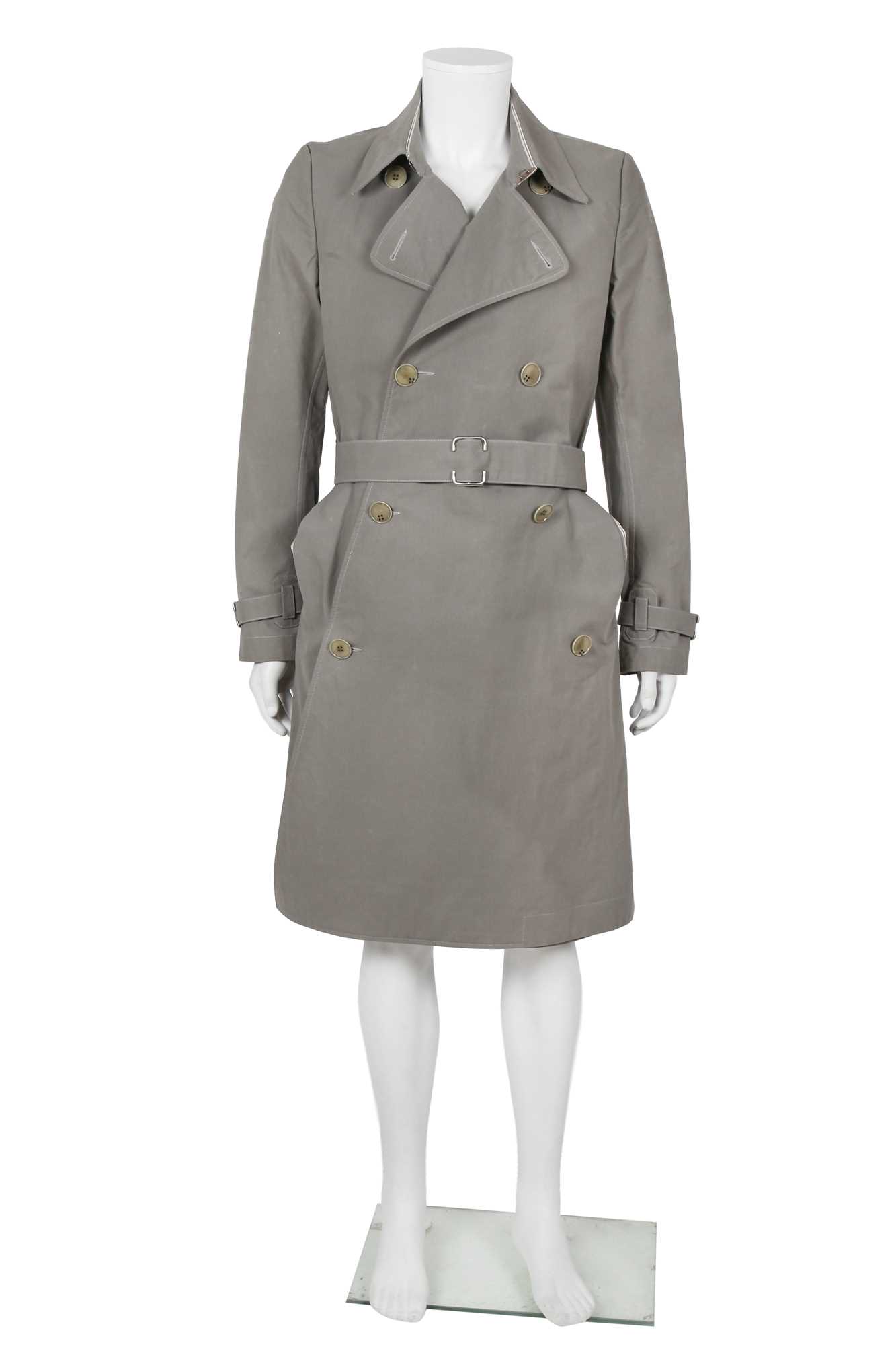 Lot 371 - A Carol Christian Poell men's grey cotton 'Self-Edge' trench coat, 'Dead End' collection, 2010