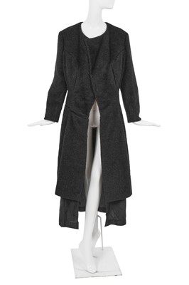 Lot 160 - A Comme des Garçons grey alpaca-wool blend coat, ‘Adult Punk’ collection, Autumn-Winter 1997-98