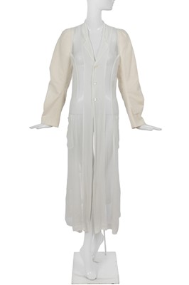 Lot 146 - A Comme des Garçons white chiffon and cotton coat ‘Eccentric’ collection, Spring-Summer 1994