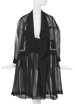 Lot 150 - A Comme des Garçons black wool and voile over-dress, ‘Transcending Gender’ collection, Spring-Summer 1995