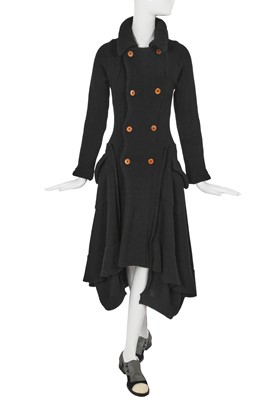 Lot 185 - A Comme des Garçons black knitted wool double-breasted coat-dress, ‘Free Knitting (Freedom of Knits)’ collection, Autumn-Winter 2002-03