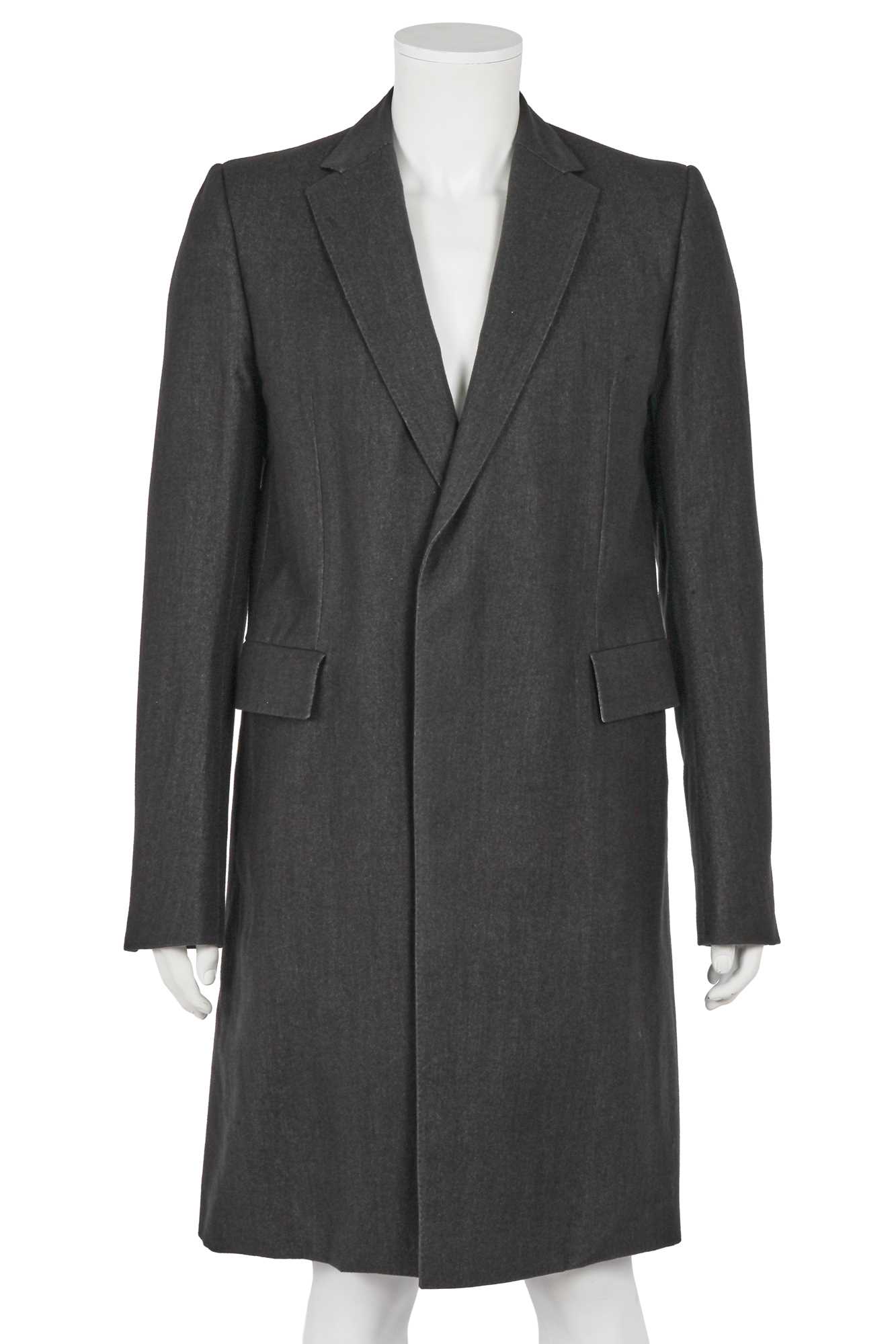 Lot 335 - A Carol Christian Poell men's charcoal wool-blend coat, 'B-Sides' collection, Autumn-Winter 2006-07