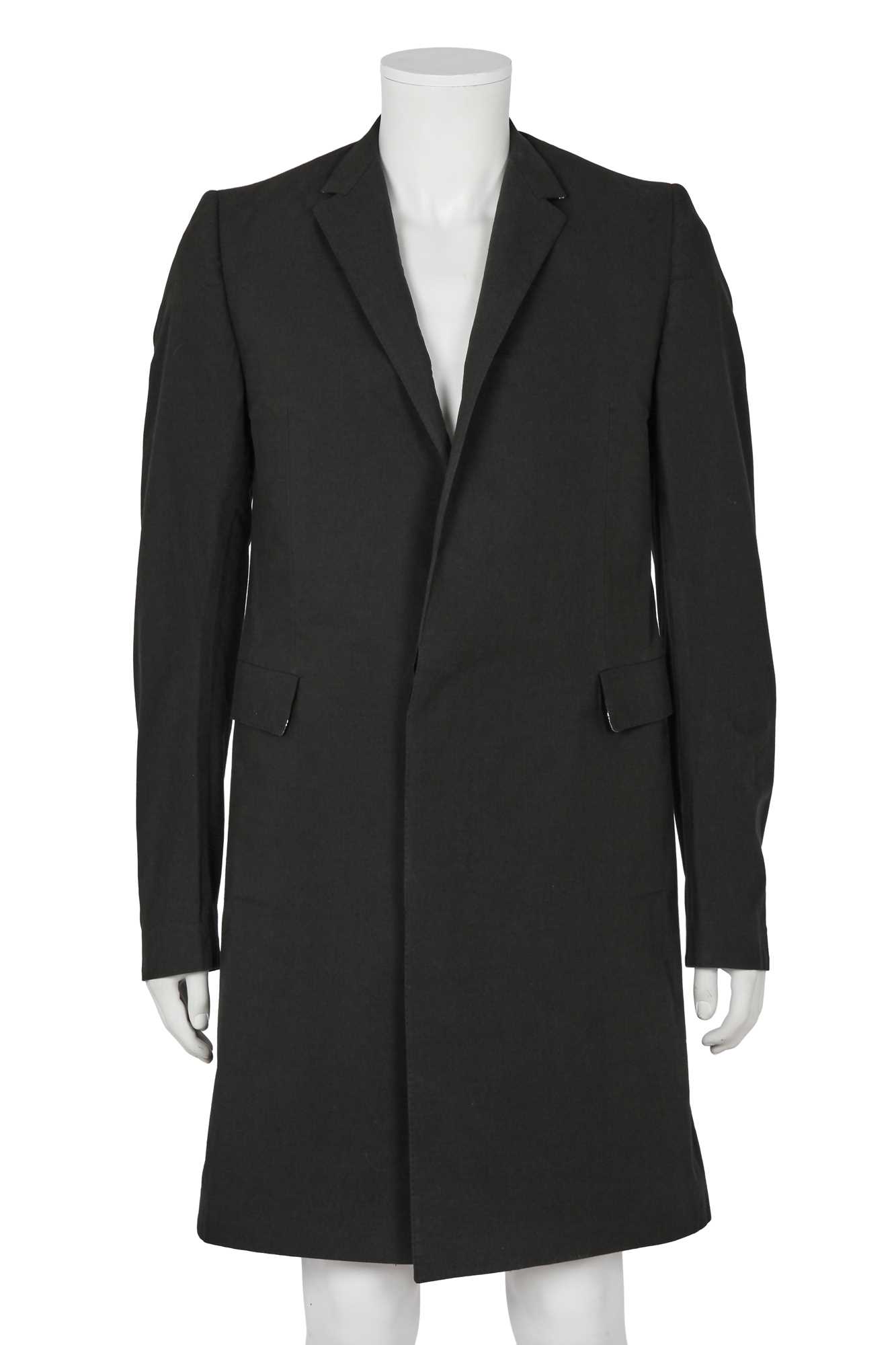 Lot 373 - A Carol Christian Poell men's charcoal cotton 'Self-Edge' trench coat, 'Dead End' collection, 2010
