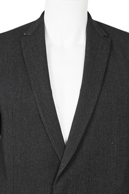 Lot 367 - A Carol Christian Poell men's charcoal wool-blend 'Self-Edge' coat, 'Self-Same' collection, 2009