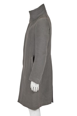 Lot 366 - A Carol Christian Poell men's grey wool-ramie blend coat, 'Self-Same' collection, 2009