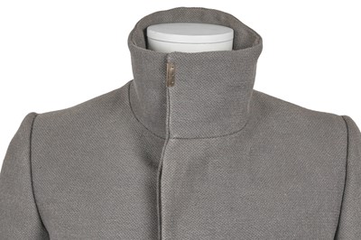 Lot 366 - A Carol Christian Poell men's grey wool-ramie blend coat, 'Self-Same' collection, 2009