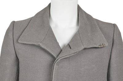 Lot 366 - A Carol Christian Poell men's grey wool-ramie blend coat, 'Self-Same' collection, 2009