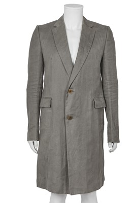 Lot 334 - A Carol Christian Poell men's grey brushed ramie coat, 'B-Sides' collection, Autumn-Winter 2006-07