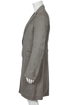 Lot 334 - A Carol Christian Poell men's grey brushed ramie coat, 'B-Sides' collection, Autumn-Winter 2006-07