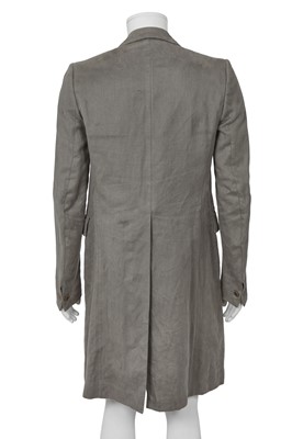 Lot 334 - A Carol Christian Poell men's grey brushed ramie coat, 'B-Sides' collection, Autumn-Winter 2006-07