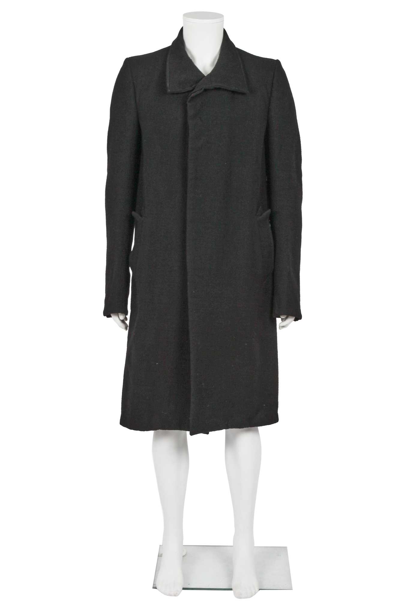 Lot 360 - A Carol Christian Poell men's crinkle-textured black wool coat, Autumn-Winter 2008-09