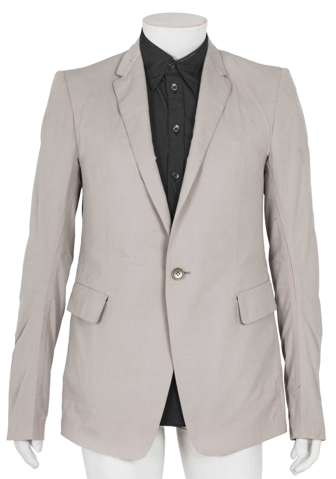 Lot 358 - A Carol Christian Poell men's light grey cotton blazer, '00 Off Scene' collection, Spring-Summer 2008